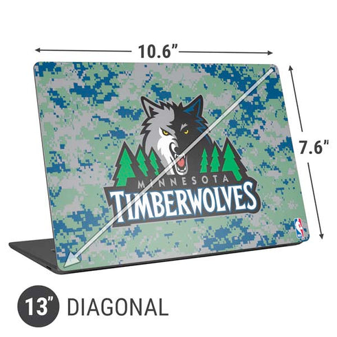 NBA Minnesota Timberwolves Digi Camo Universal Laptop 13in (10.6 x 7.6in) Skin