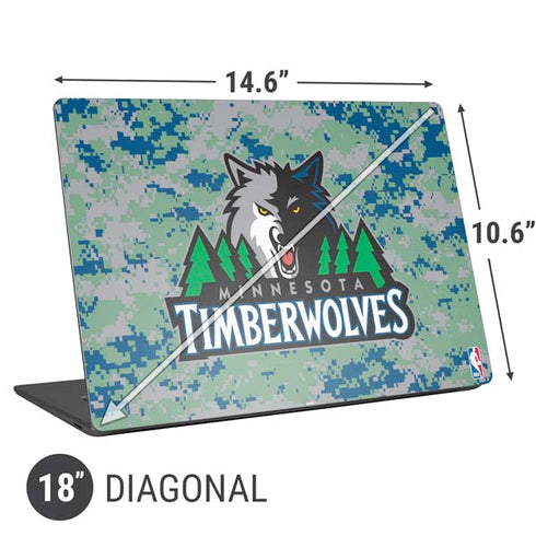 NBA Minnesota Timberwolves Digi Camo Universal Laptop 18in (14.6 x 10.6in) Skin