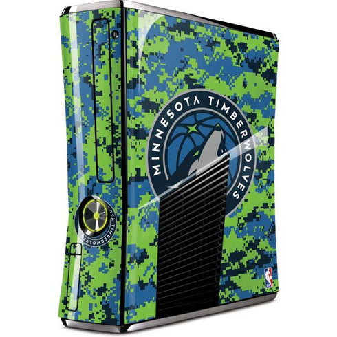 NBA Minnesota Timberwolves Digi Camo Xbox 360 Slim (2010) Skin