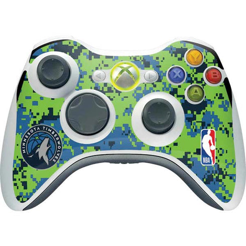 NBA Minnesota Timberwolves Digi Camo Xbox 360 Wireless Controller Skin