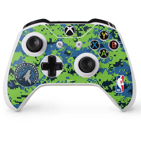 NBA Minnesota Timberwolves Digi Camo Xbox One S Controller Skin