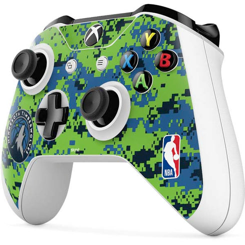 NBA Minnesota Timberwolves Digi Camo Xbox One X Controller Skin