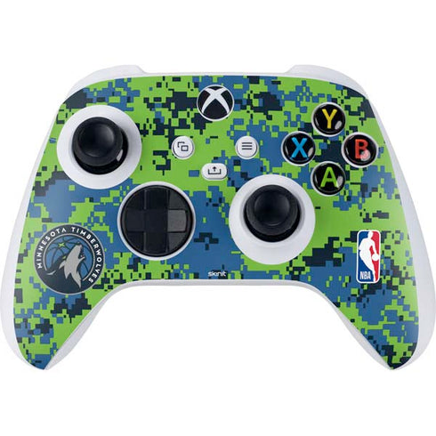 NBA Minnesota Timberwolves Digi Camo Xbox Series S Controller Skin