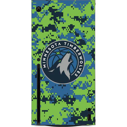 NBA Minnesota Timberwolves Digi Camo Xbox Series X Console Skin