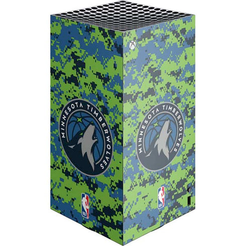 NBA Minnesota Timberwolves Digi Camo XBox Series X Digital Edition Console Skin