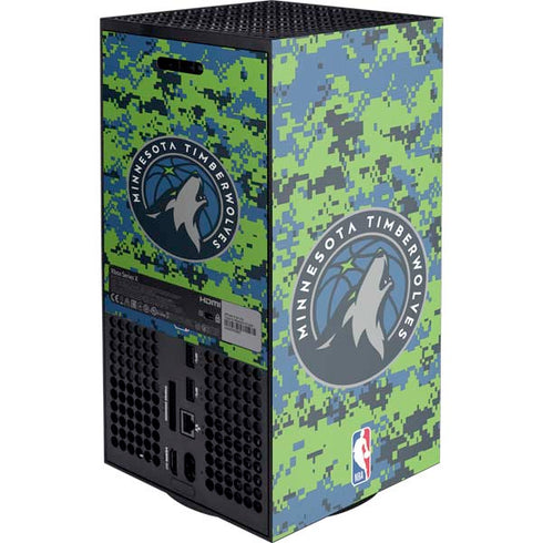 NBA Minnesota Timberwolves Digi Camo XBox Series X Digital Edition Console Skin