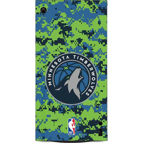 NBA Minnesota Timberwolves Digi Camo XBox Series X Digital Edition Console Skin