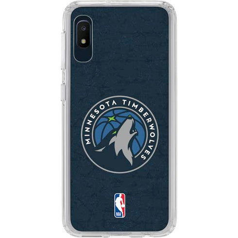 NBA Minnesota Timberwolves Distressed Galaxy A10e Clear Case