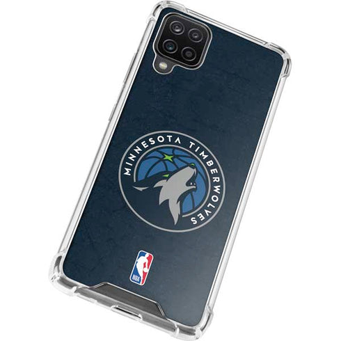 NBA Minnesota Timberwolves Distressed Galaxy A12 Clear Case