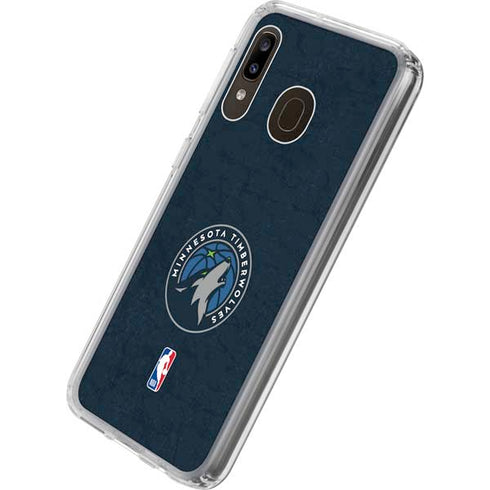 NBA Minnesota Timberwolves Distressed Galaxy A20 Clear Case