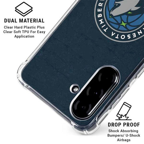 NBA Minnesota Timberwolves Distressed Galaxy A36 5G Clear Case