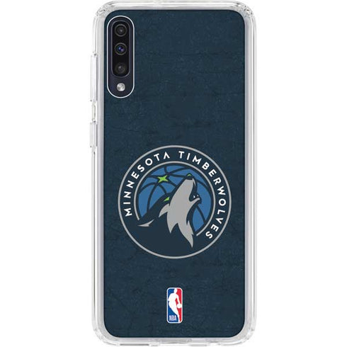 NBA Minnesota Timberwolves Distressed Galaxy A50 Clear Case