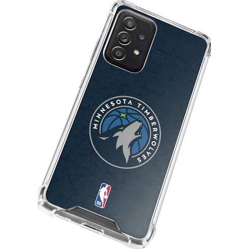 NBA Minnesota Timberwolves Distressed Galaxy A52 5G Clear Case