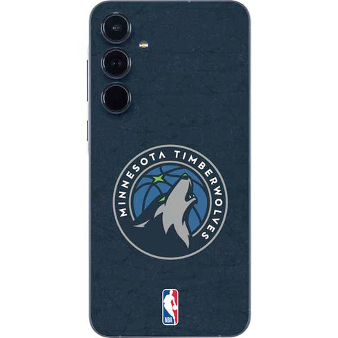 NBA Minnesota Timberwolves Distressed Galaxy A55 5G Skin