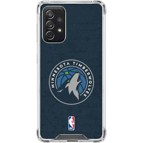 NBA Minnesota Timberwolves Distressed Galaxy A72 5G Clear Case