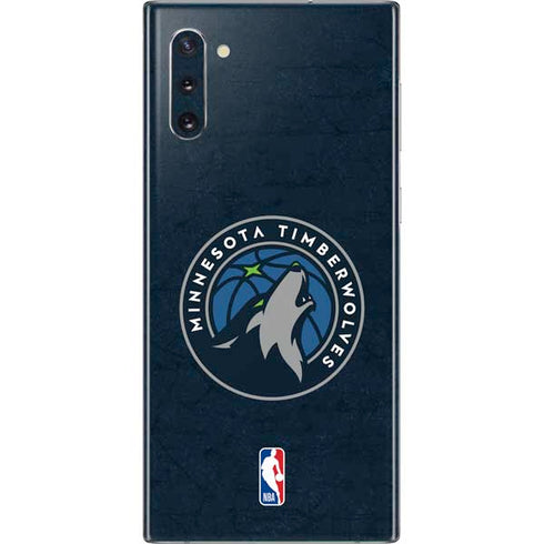 NBA Minnesota Timberwolves Distressed Galaxy Note 10 Skin