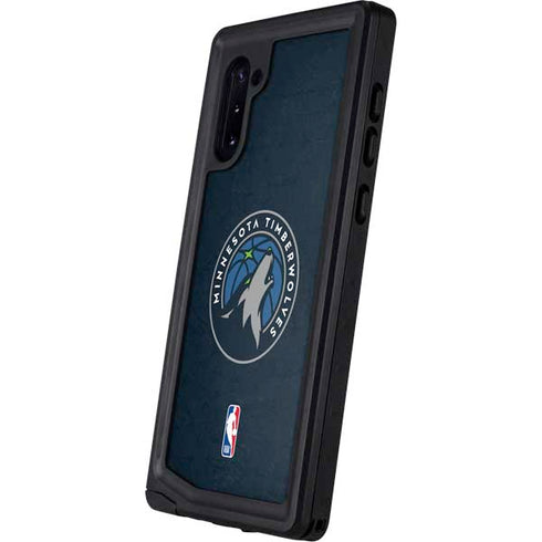 NBA Minnesota Timberwolves Distressed Galaxy Note 10 Waterproof Case