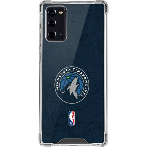 NBA Minnesota Timberwolves Distressed Galaxy Note20 5G Clear Case