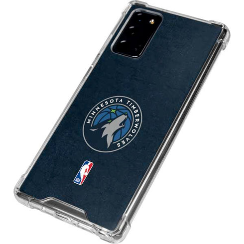 NBA Minnesota Timberwolves Distressed Galaxy Note20 5G Clear Case
