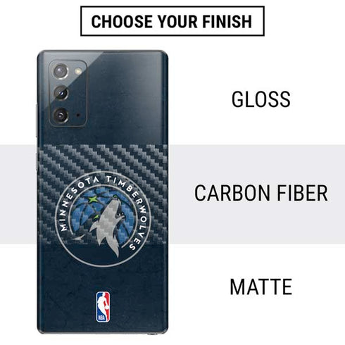 NBA Minnesota Timberwolves Distressed Galaxy Note20 5G Skin