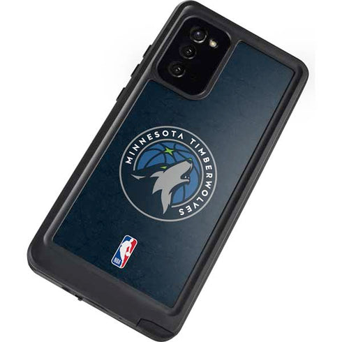 NBA Minnesota Timberwolves Distressed Galaxy Note20 5G Waterproof Case