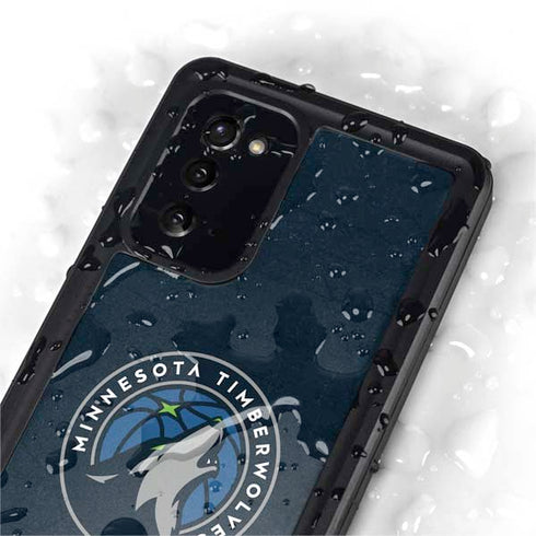 NBA Minnesota Timberwolves Distressed Galaxy Note20 5G Waterproof Case