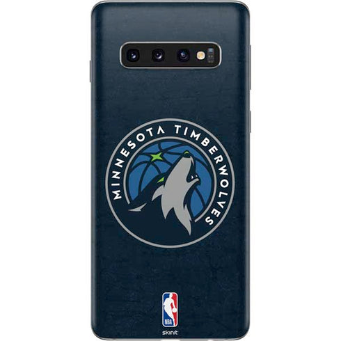 NBA Minnesota Timberwolves Distressed Galaxy S10 Skin