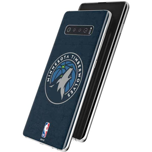 NBA Minnesota Timberwolves Distressed Galaxy S10 Skin