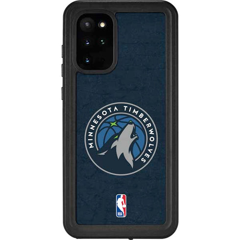 NBA Minnesota Timberwolves Distressed Galaxy S20 Plus Waterproof Case