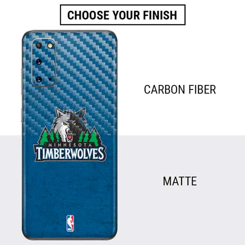 NBA Minnesota Timberwolves Distressed Galaxy S20 Skin