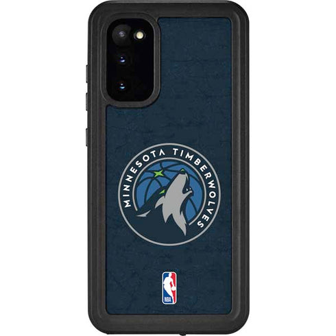 NBA Minnesota Timberwolves Distressed Galaxy S20 Waterproof Case