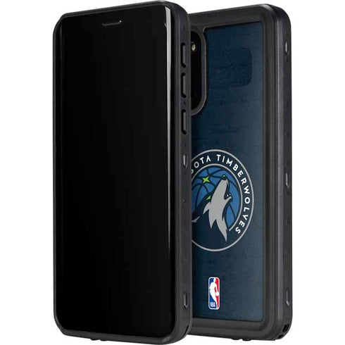 NBA Minnesota Timberwolves Distressed Galaxy S20 Waterproof Case