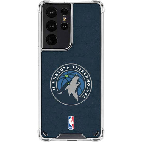 NBA Minnesota Timberwolves Distressed Galaxy S21 Ultra 5G Clear Case