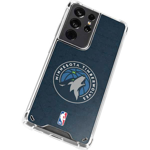 NBA Minnesota Timberwolves Distressed Galaxy S21 Ultra 5G Clear Case