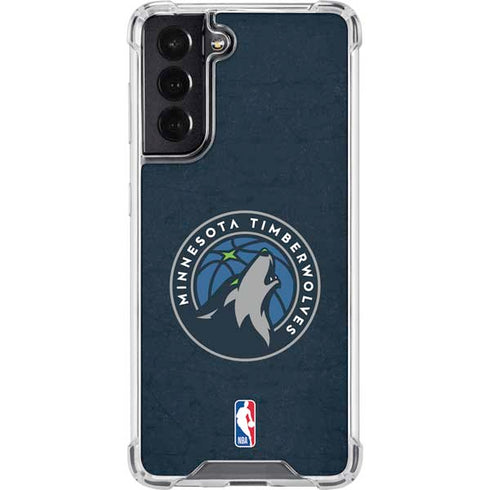NBA Minnesota Timberwolves Distressed Galaxy S22 Clear Case