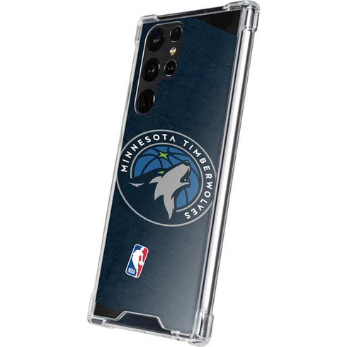NBA Minnesota Timberwolves Distressed Galaxy S22 Ultra Clear Case