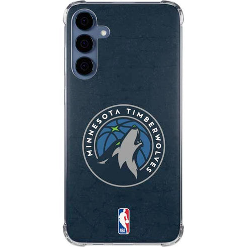 NBA Minnesota Timberwolves Distressed Galaxy S24 Clear Case