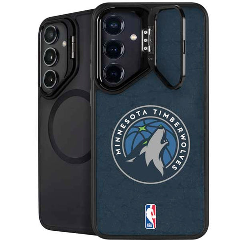 NBA Minnesota Timberwolves Distressed Galaxy S25 Kickstand Case