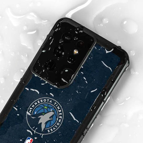 NBA Minnesota Timberwolves Distressed Galaxy S24 Ultra Waterproof Case