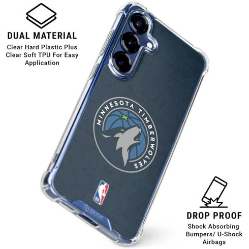 NBA Minnesota Timberwolves Distressed Galaxy S25 Plus Clear Case