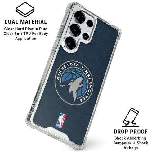 NBA Minnesota Timberwolves Distressed Galaxy S25 Ultra Clear Case