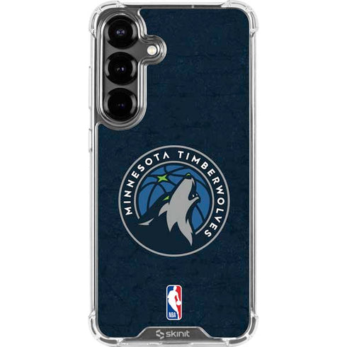 NBA Minnesota Timberwolves Distressed Galaxy S26 Clear Case