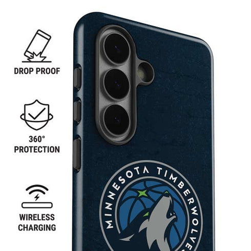 NBA Minnesota Timberwolves Distressed Galaxy S26 Impact Case