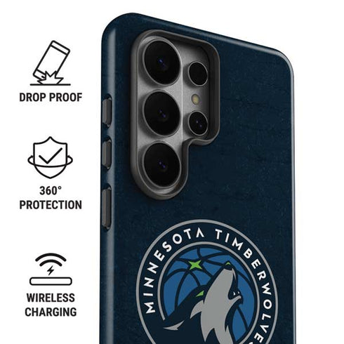 NBA Minnesota Timberwolves Distressed Galaxy S26 Ultra Impact Case