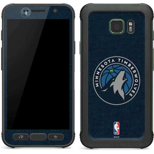 NBA Minnesota Timberwolves Distressed Galaxy S7 Active Skin