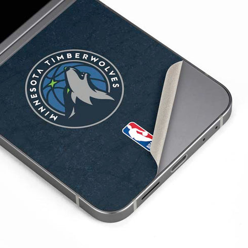 NBA Minnesota Timberwolves Distressed Galaxy Z Flip6 Skin