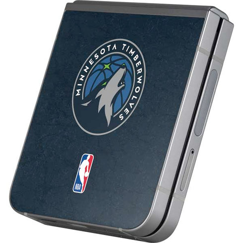 NBA Minnesota Timberwolves Distressed Galaxy Z Flip6 Skin
