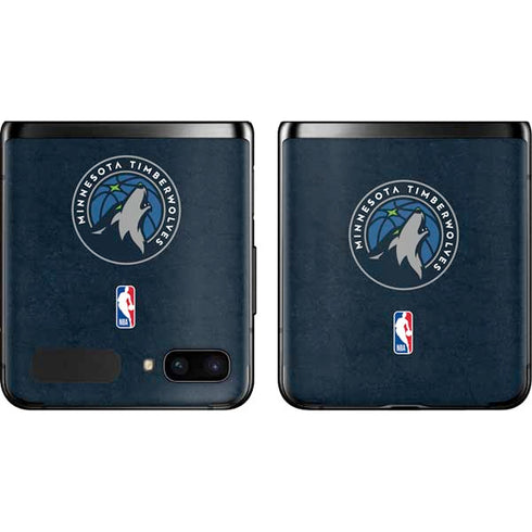 NBA Minnesota Timberwolves Distressed Galaxy Z Flip Skin