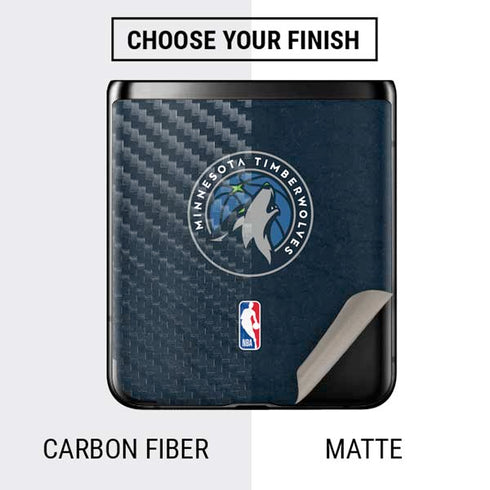 NBA Minnesota Timberwolves Distressed Galaxy Z Flip Skin