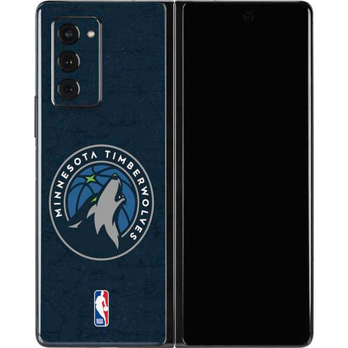 NBA Minnesota Timberwolves Distressed Galaxy Z Fold2 5G Skin